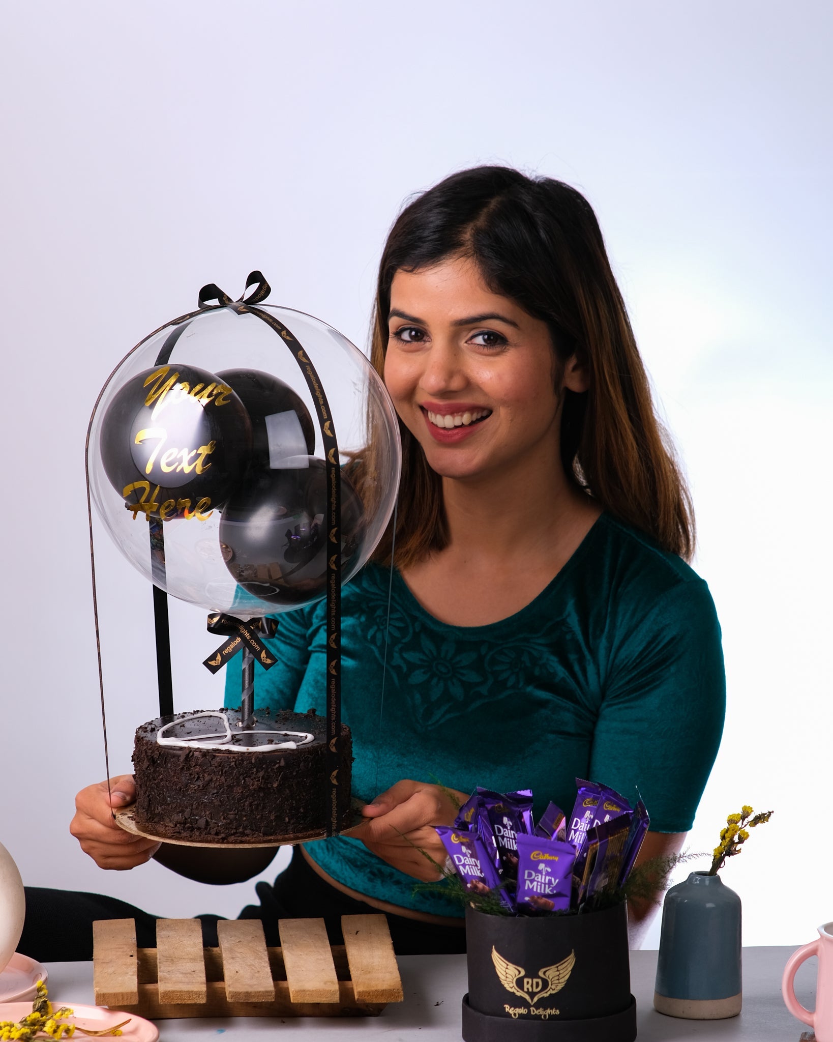 Chocolate Dutch Regalo Cake & Dairy Milk Bouquet Regalo Delights