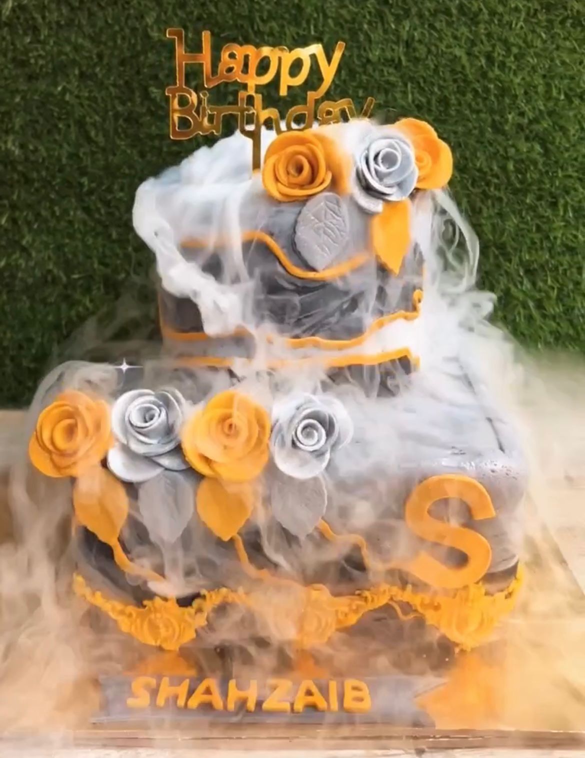 Floral Marble Smoke Cake Regalo Delights