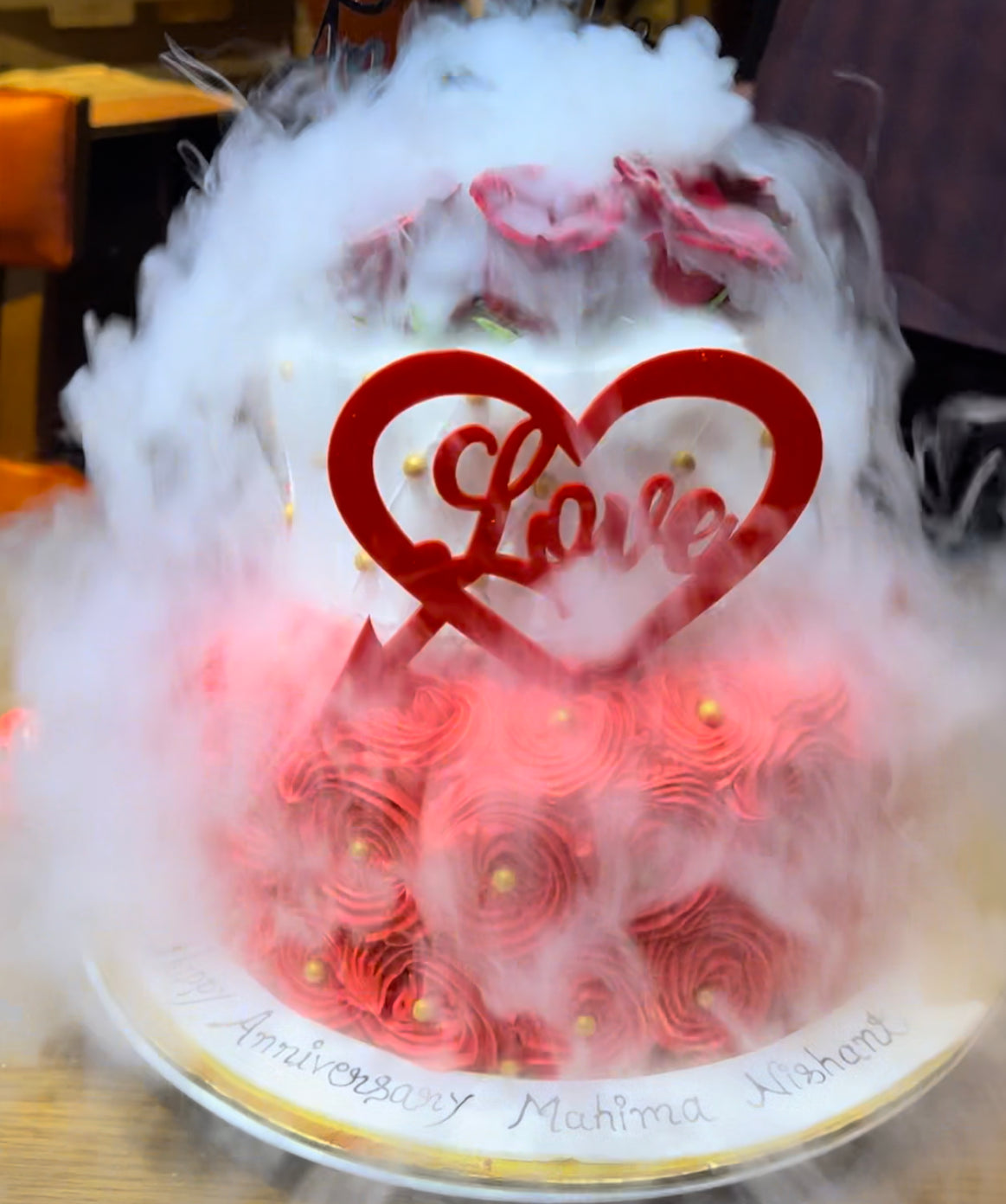 Love Rose Smoke Cake Regalo Delights
