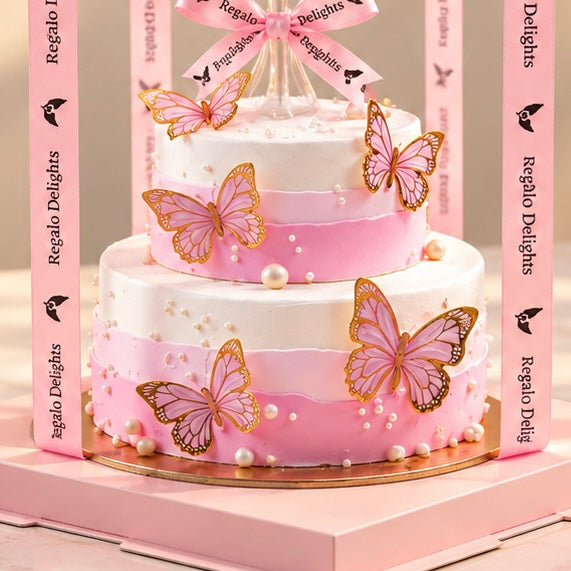 Pink Layered Butterflies Regalo Cake