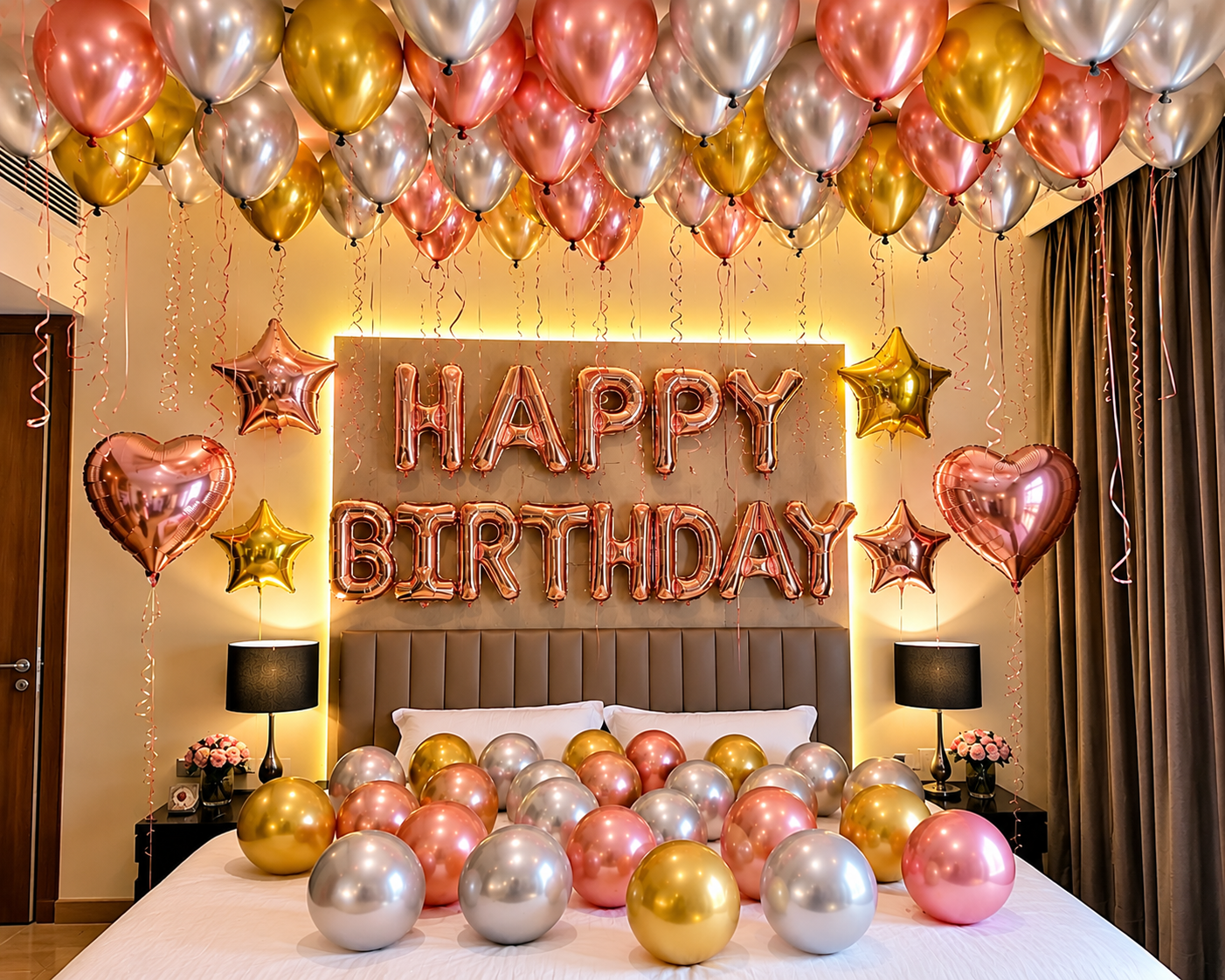 🌹✨ Rose Gold Birthday Decor