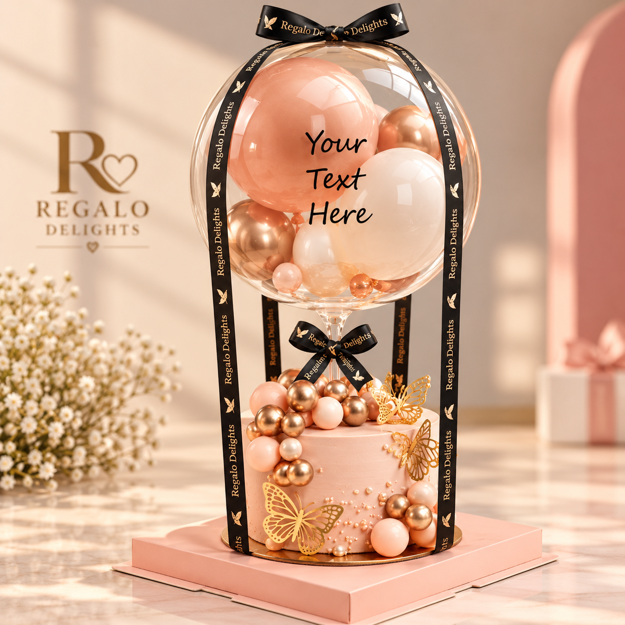 Balls, Crown & Butterflies Regalo Cake