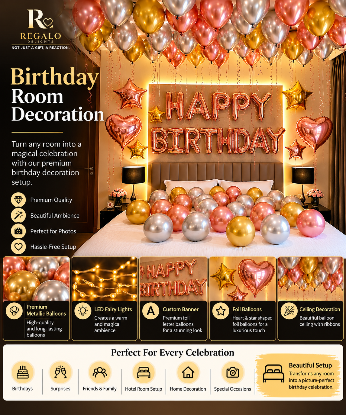 🌹✨ Rose Gold Birthday Decor