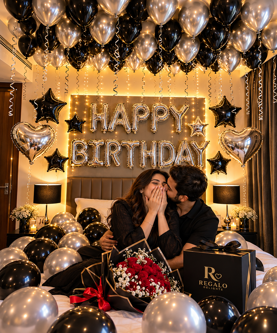 🖤🤍 Black & Silver Birthday Decor