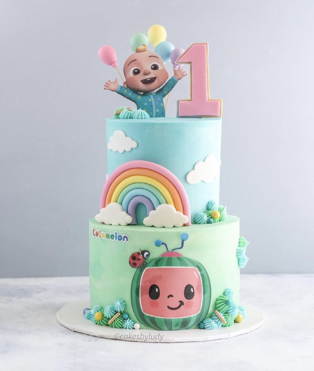 2 Tier Happy Cocomelon Cake