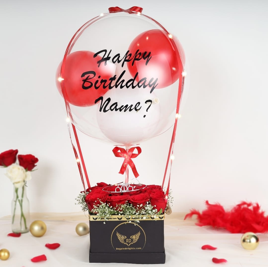 Red Rose Hot Air Bouquet Regalo Delights